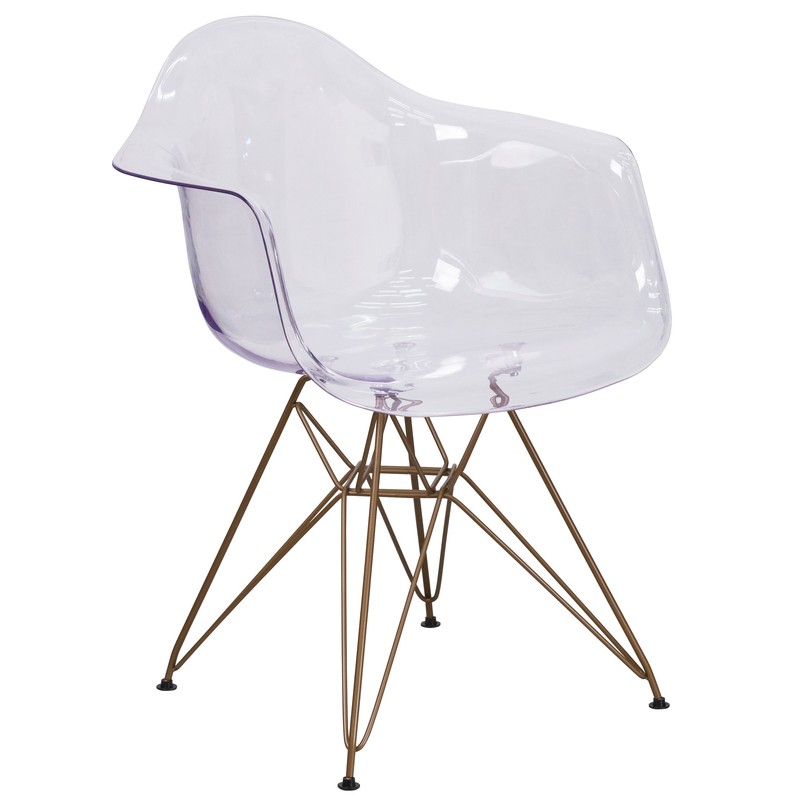 Nunley Stacking Arm Chair in Clear