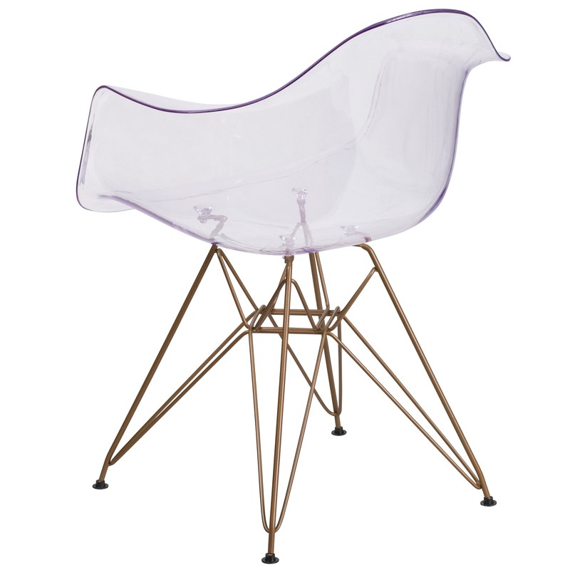 Nunley Stacking Arm Chair in Clear