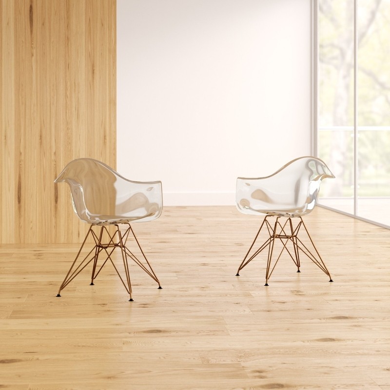 Nunley Stacking Arm Chair in Clear