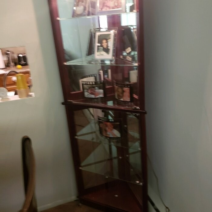 Olivian 26'' Wide Mirrored Back Curio Cabinet with Lighting