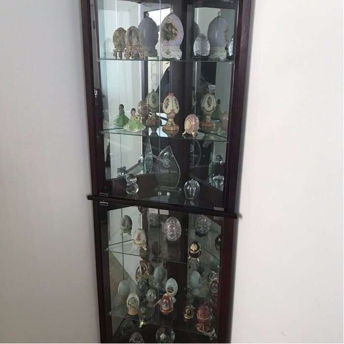 Olivian 26'' Wide Mirrored Back Curio Cabinet with Lighting