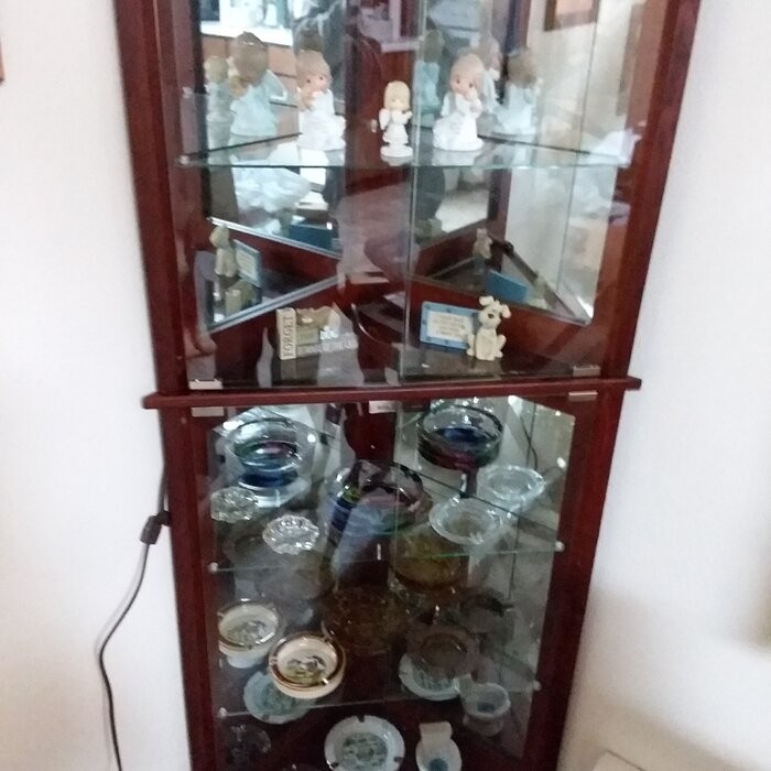 Olivian 26'' Wide Mirrored Back Curio Cabinet with Lighting