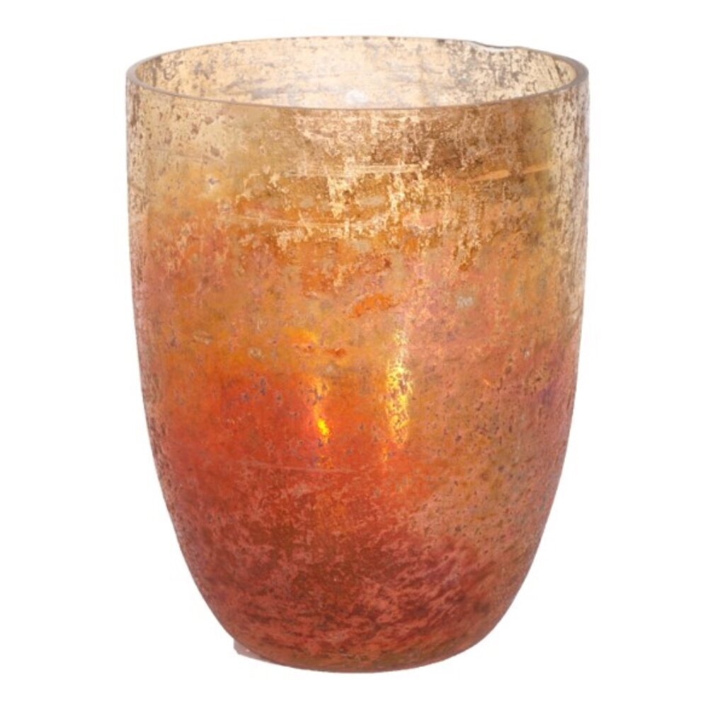 Orange Ombre Handmade Glass Vase 