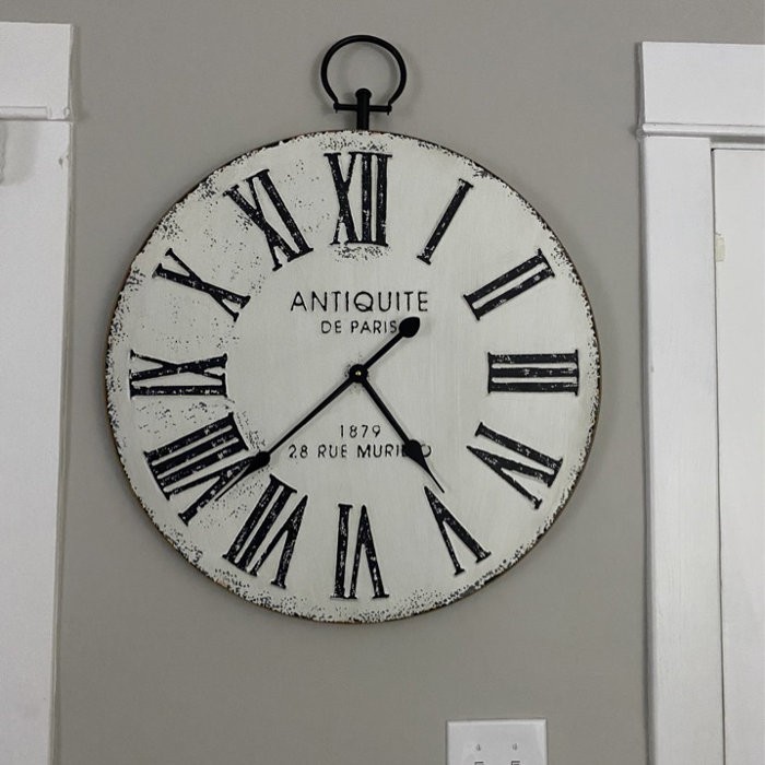 Oversized Jamel Round Metal with Top Loop 24.21" Wall Clock