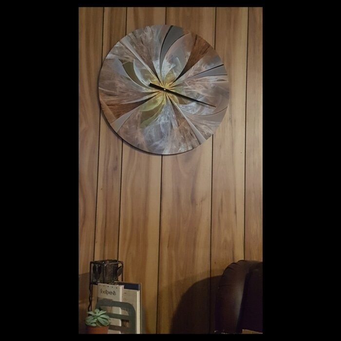 Oversized Symmetrical Fractal Flower Wall Clock