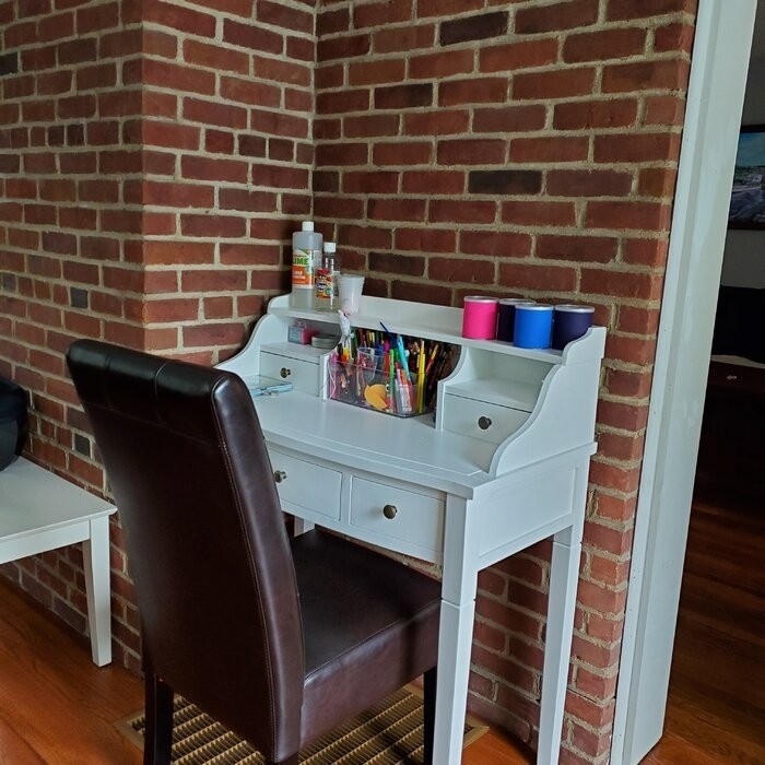 Paignt Secretary Desk with Hutch