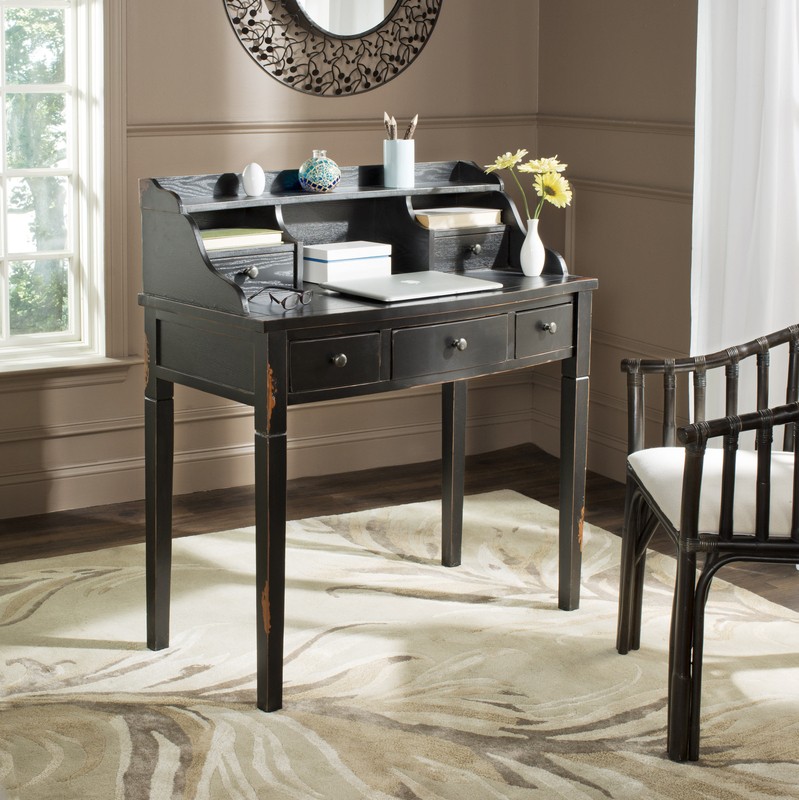 Paignt Secretary Desk with Hutch