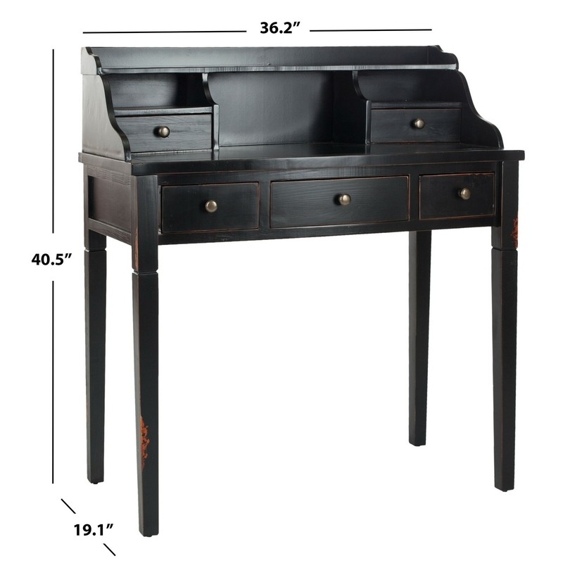 Paignt Secretary Desk with Hutch