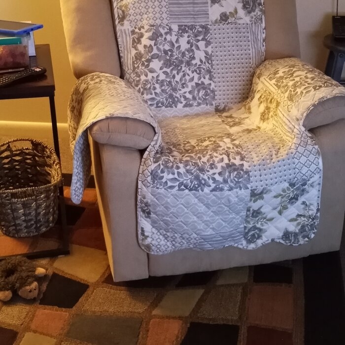 Patchwork Box Cushion Recliner Slipcover