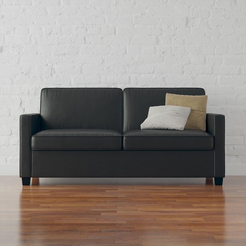 Perdomo 70'' Faux Leather Square Arm Sofa Bed