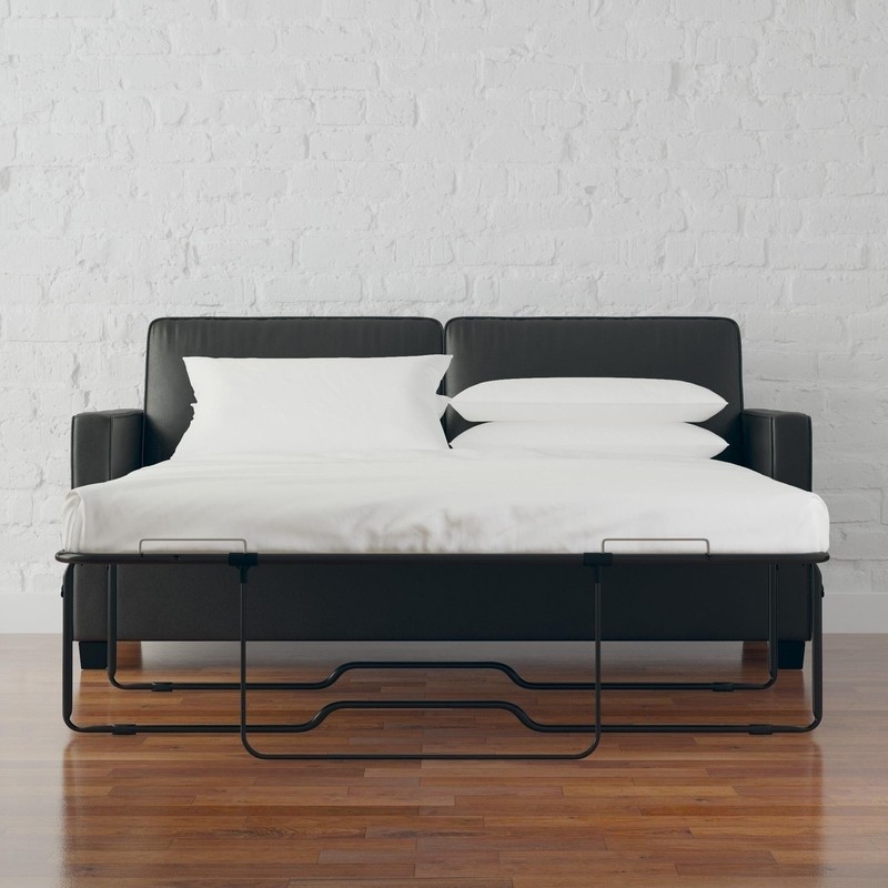 Perdomo 70'' Faux Leather Square Arm Sofa Bed