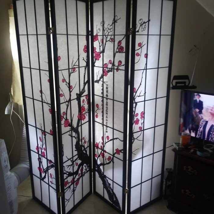 Perley 4 - Panel Solid Wood Folding Room Divider