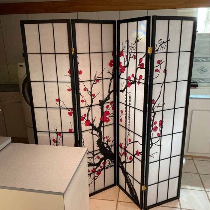 Perley 4 - Panel Solid Wood Folding Room Divider