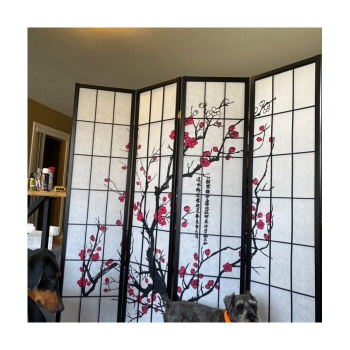 Perley 4 - Panel Solid Wood Folding Room Divider