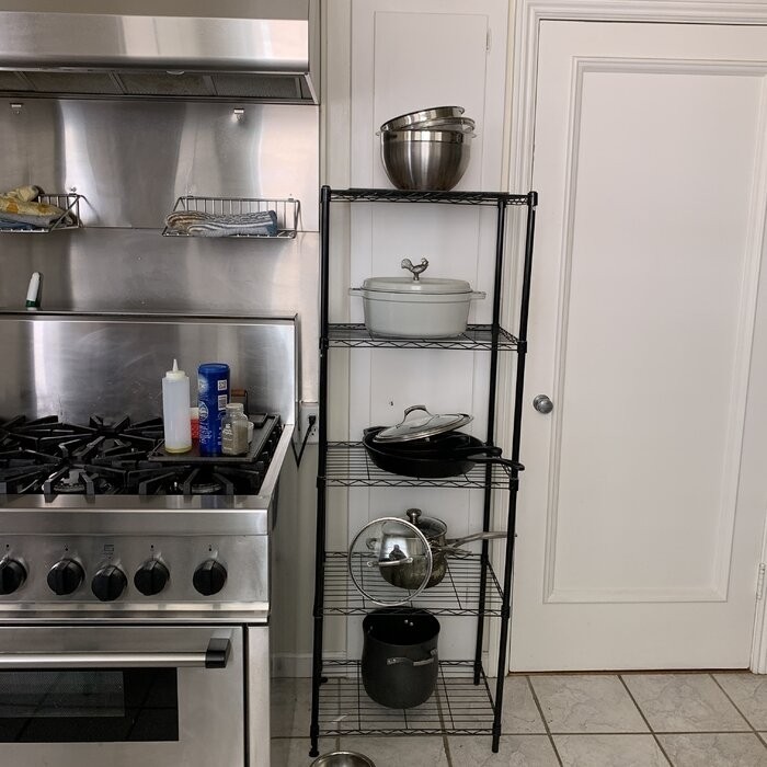 Pershore 61" H x 21" W x 13.8" D 5-Layer Wire Shelving Unit