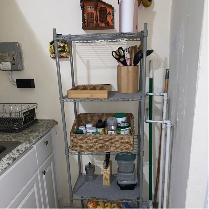 Pershore 61" H x 21" W x 13.8" D 5-Layer Wire Shelving Unit