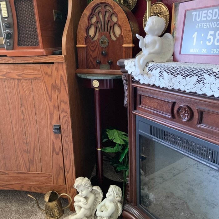 Pimms Round Pedestal Marble Plant Stand