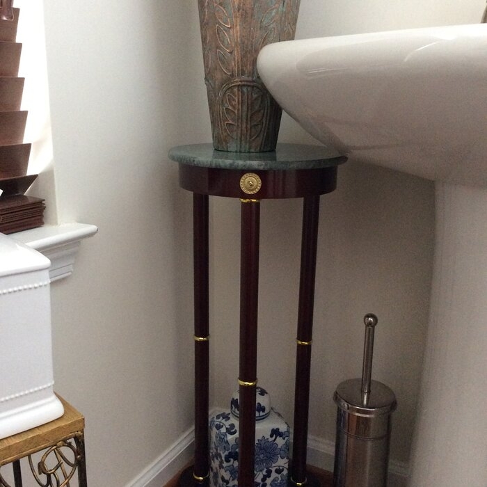 Pimms Round Pedestal Marble Plant Stand