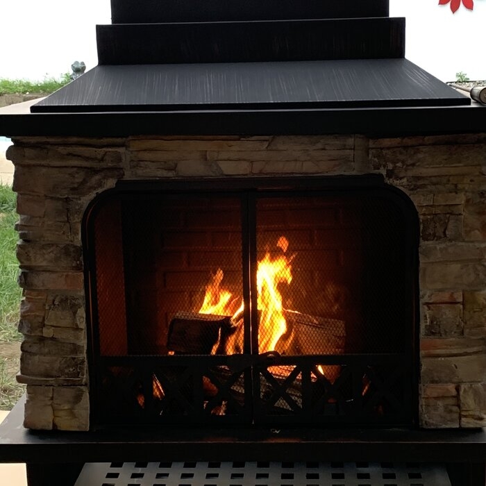 Pirtle 48.03'' H Steel Wood Burning Outdoor Fireplace