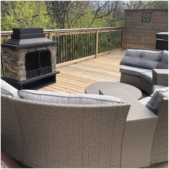 Pirtle 48.03'' H Steel Wood Burning Outdoor Fireplace
