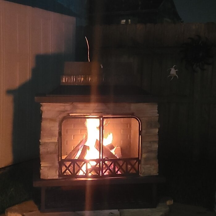 Pirtle 48.03'' H Steel Wood Burning Outdoor Fireplace