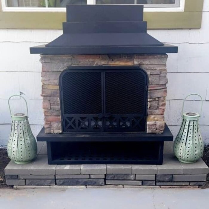 Pirtle 48.03'' H Steel Wood Burning Outdoor Fireplace