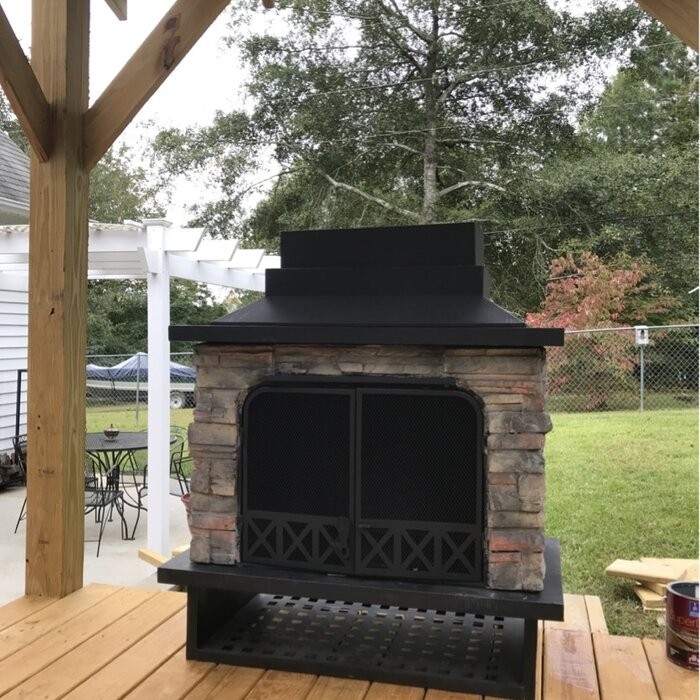 Pirtle 48.03'' H Steel Wood Burning Outdoor Fireplace