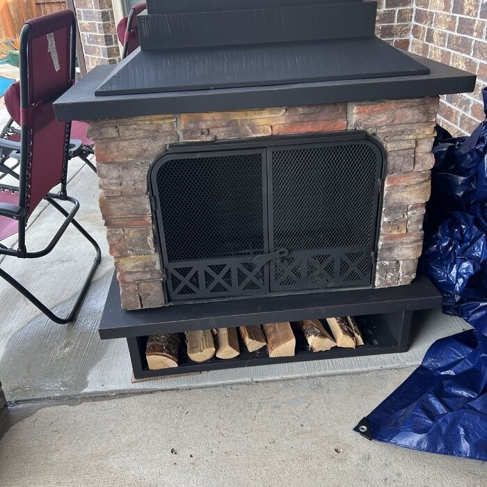 Pirtle 48.03'' H Steel Wood Burning Outdoor Fireplace