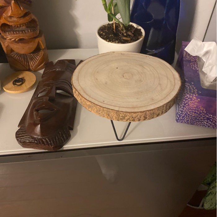 Portalia Round Pedestal Solid Wood Plant Stand