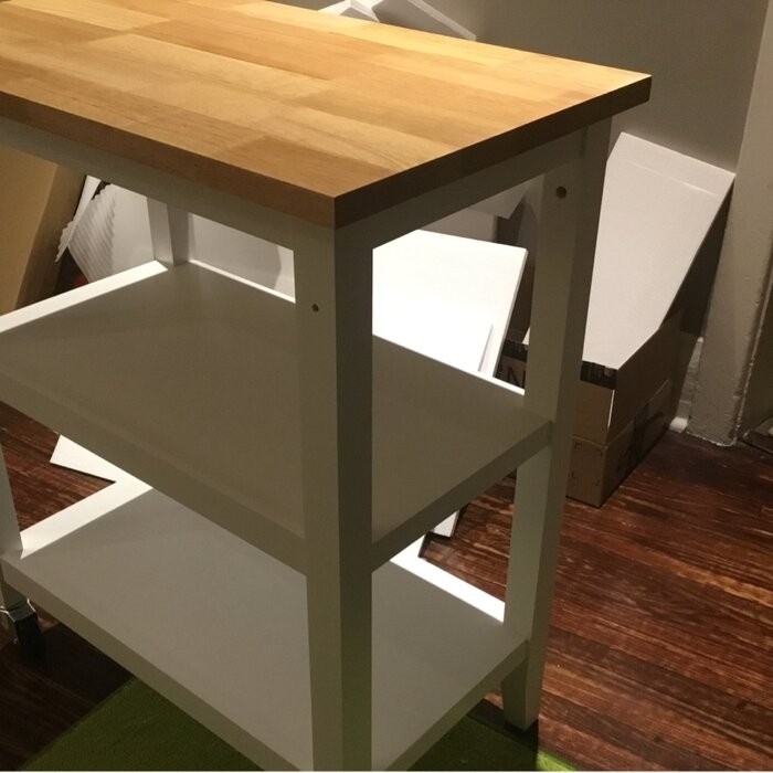Raabe 32'' Wide Rolling Kitchen Cart with Solid Wood Top
