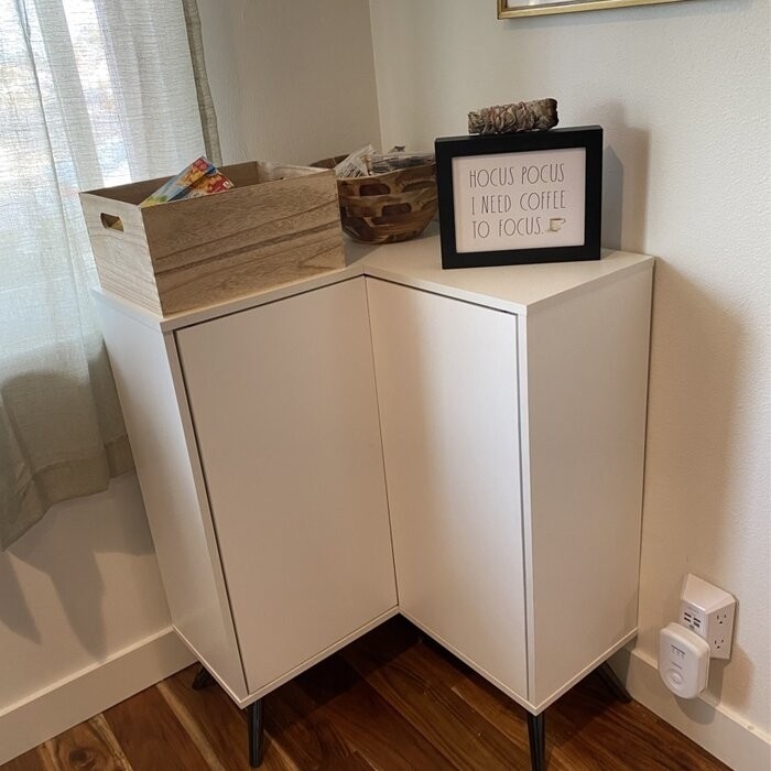 Raynham 35.9'' Tall 2 - Door Corner Accent Cabinet