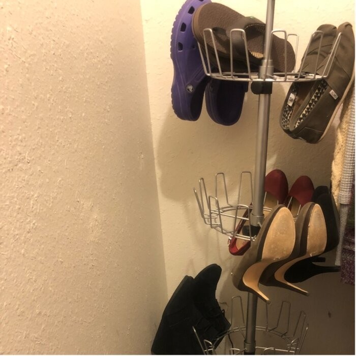Revolving 24 Pair Shoe Rack