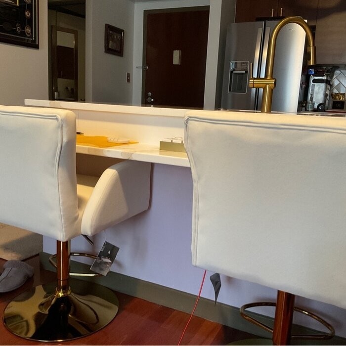 Rhett Swivel Adjustable Height Bar Stool