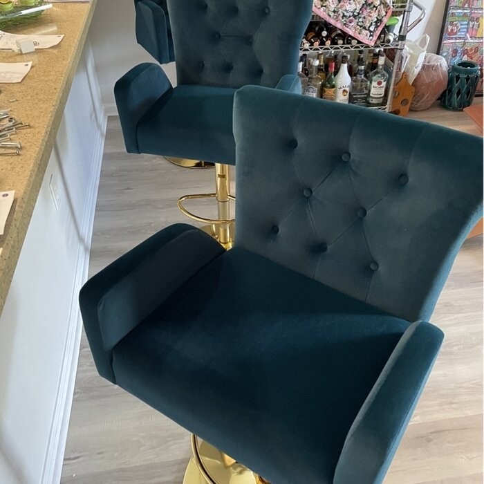 Rhett Swivel Adjustable Height Bar Stool