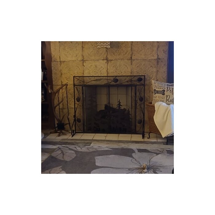 Rossie 3 Panel Iron Fireplace Screen