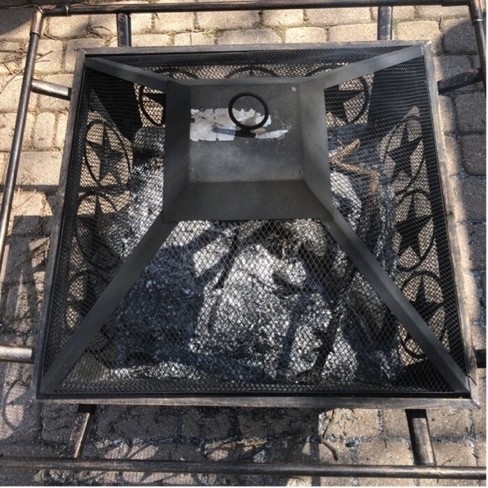 Roswita 26'' H x 32'' W Steel Wood Burning Outdoor Fire Pit with Lid
