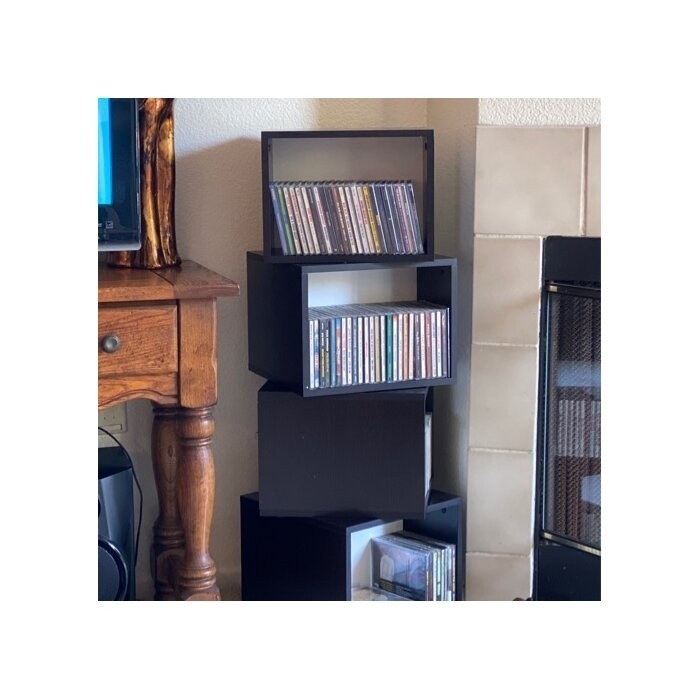 Rotating Multimedia Cube Storage Tower