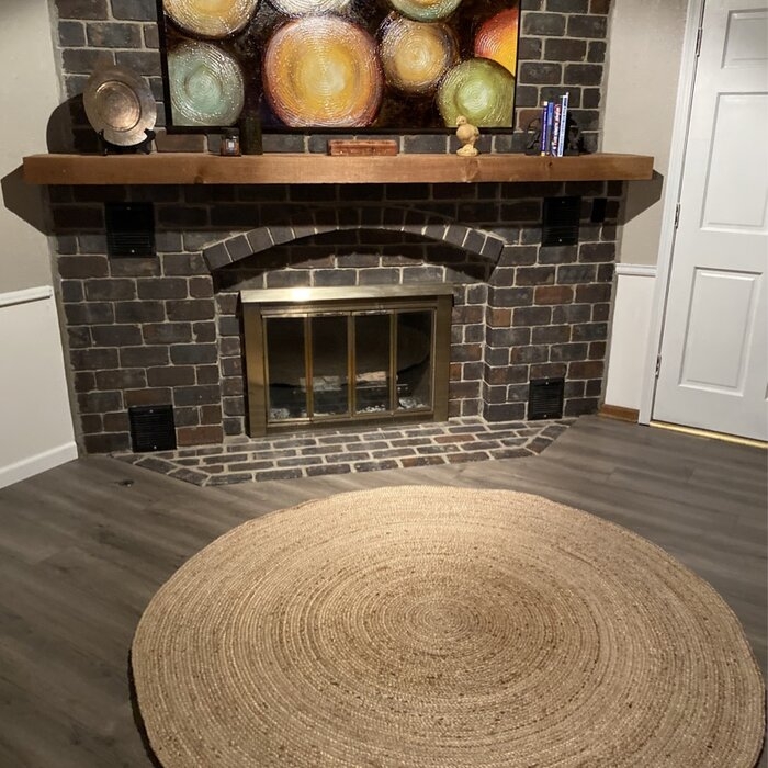 Round Frederick Braided Jute/Sisal Area Rug in Natural