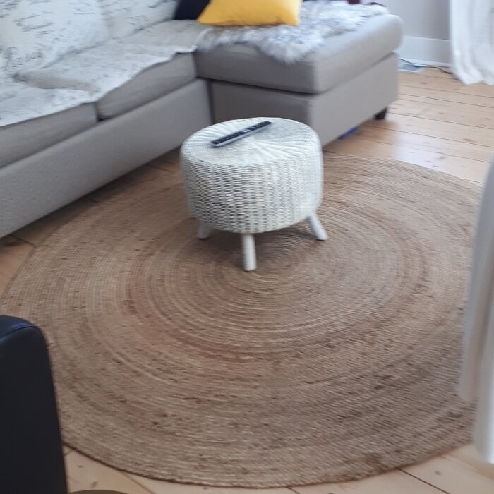 Round Frederick Braided Jute/Sisal Area Rug in Natural