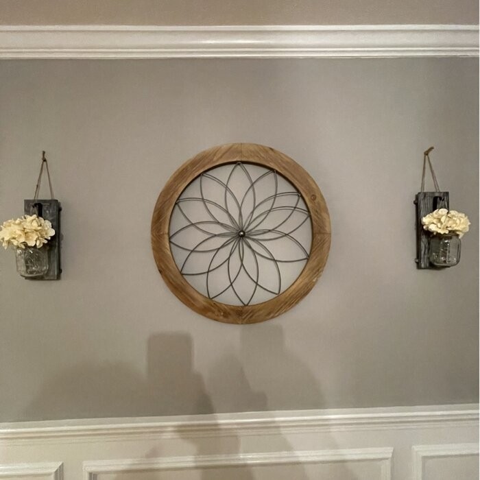 Round Medallion Wood and Metal Wall Décor