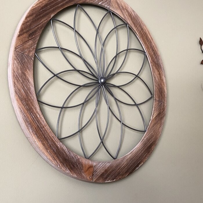 Round Medallion Wood and Metal Wall Décor