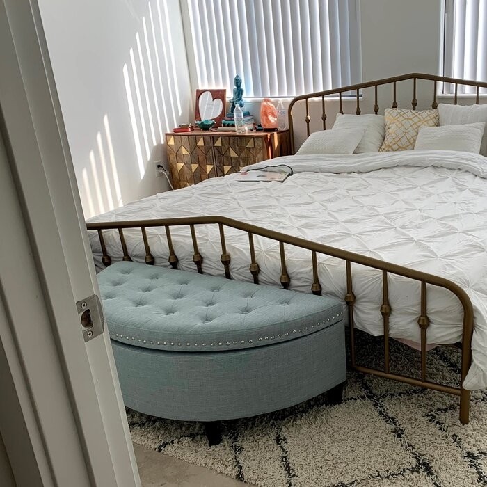 Roxann Upholstered Flip Top Storage Bench