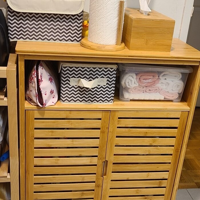 Rozella 25.8'' W x 31.9'' H x 12.2'' D Solid Wood Free-Standing Bathroom Cabinet