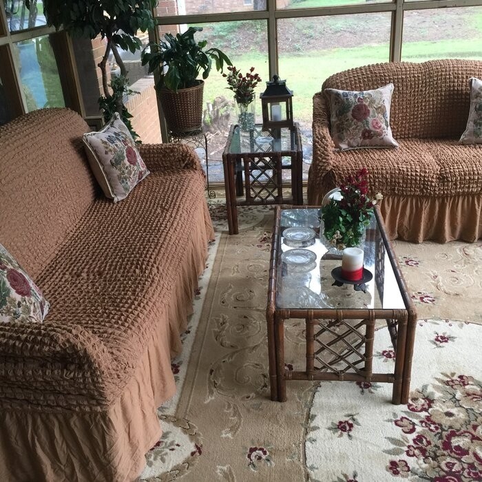Ruffle Skirt Country Box Cushion Sofa Slipcover