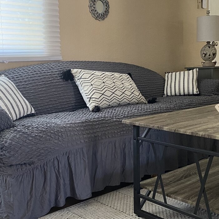 Ruffle Skirt Country Box Cushion Sofa Slipcover