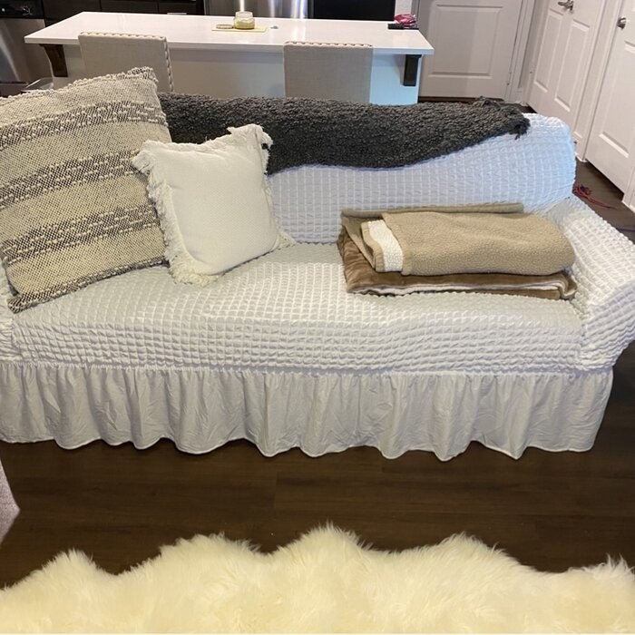 Ruffle Skirt Country Box Cushion Sofa Slipcover