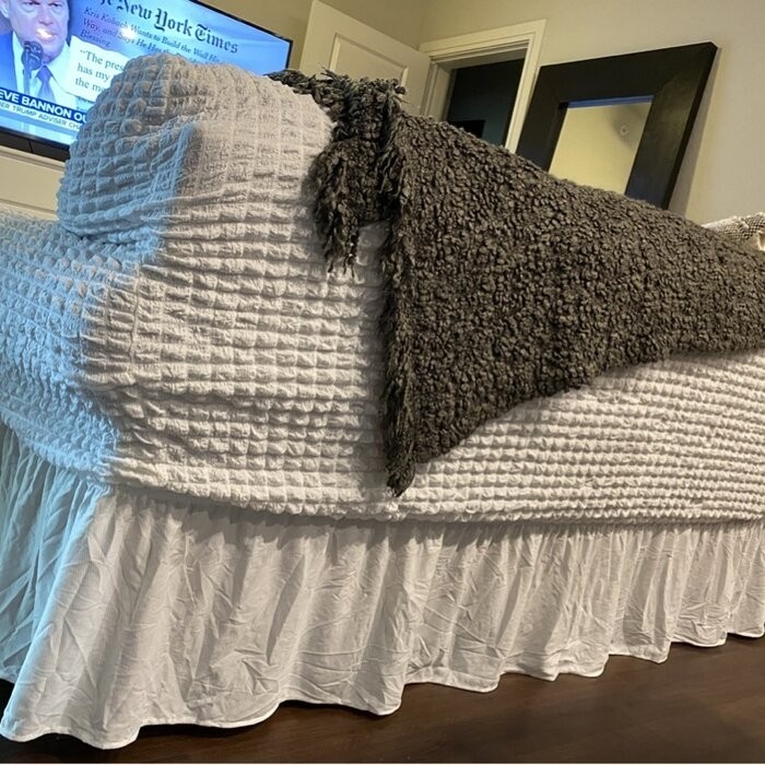 Ruffle Skirt Country Box Cushion Sofa Slipcover
