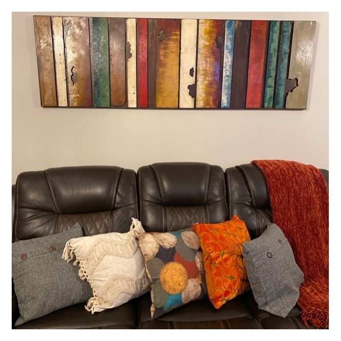 "Rustic Flow 1" Mixed Media Iron Hand Painted Dimensional Wall Décor