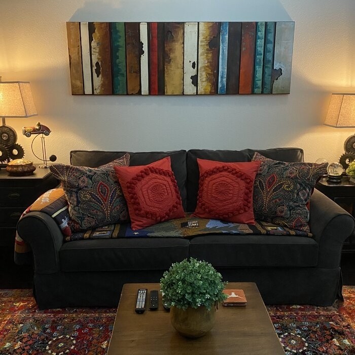 "Rustic Flow 1" Mixed Media Iron Hand Painted Dimensional Wall Décor