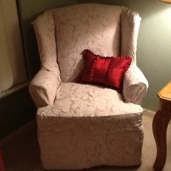 Scroll Classic T-Cushion Wingback Slipcover